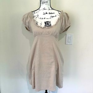 Free People Soakin Up The Sun Linen Mini Dress Size Medium Beige